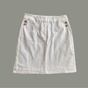 NWT Talbots White Pencil Skirt nautical preppy classic Cotton blend Size 6